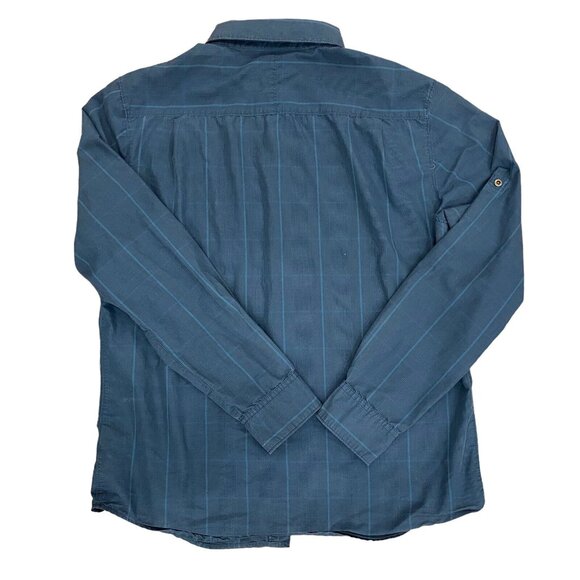 Merrell Select Wick Shirt Mens Large Button Down Long Sleeve Blue Plaid - Picture 2 of 6